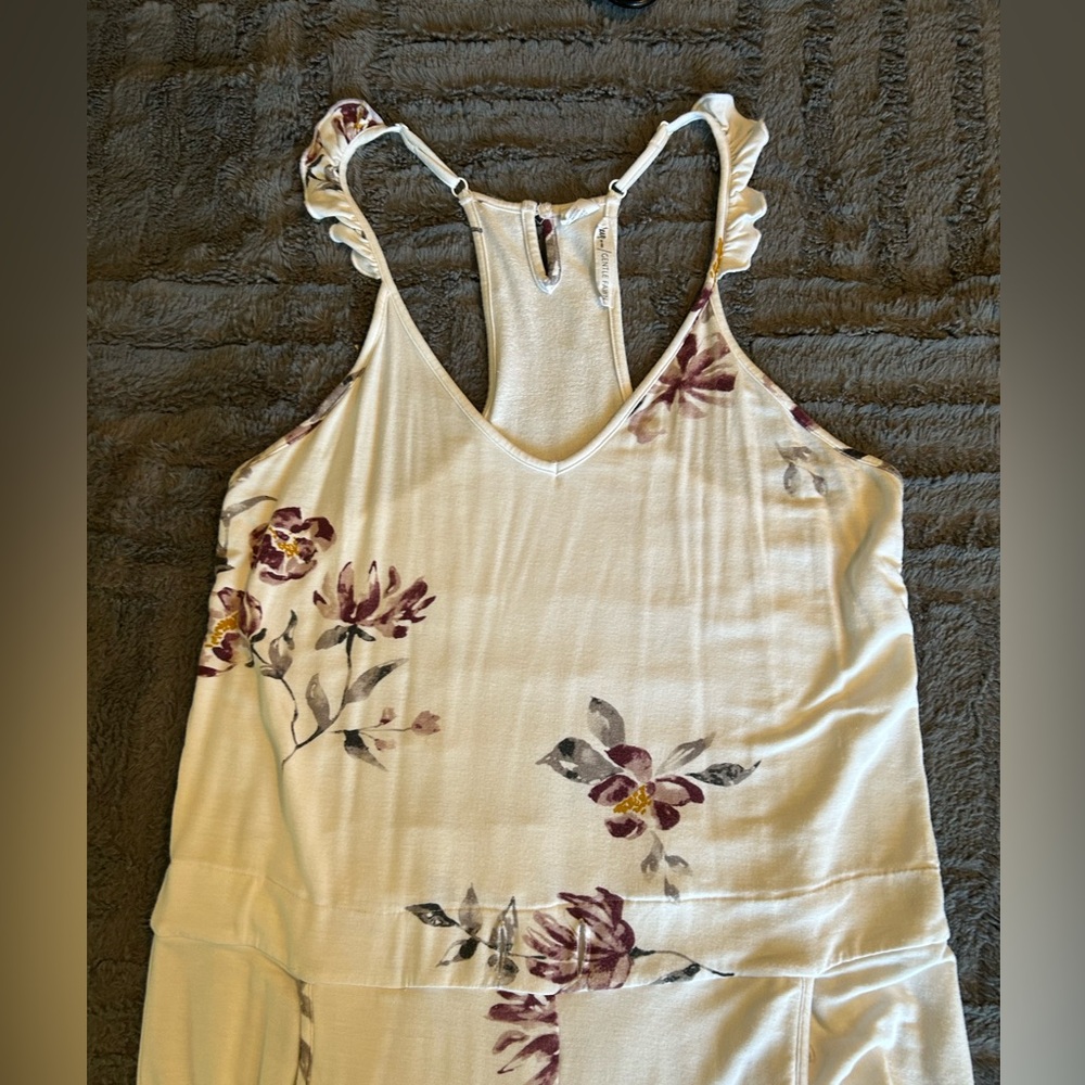 🎉 Host Pick 🎉 Sleep By Priv x Gentle Fawn Floral White Sleeveless Jumpsuit - Picture 10 of 11